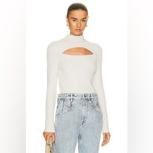 Isabel Marant Etoile Mayers fuzzy cutout top in Ecru